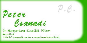 peter csanadi business card